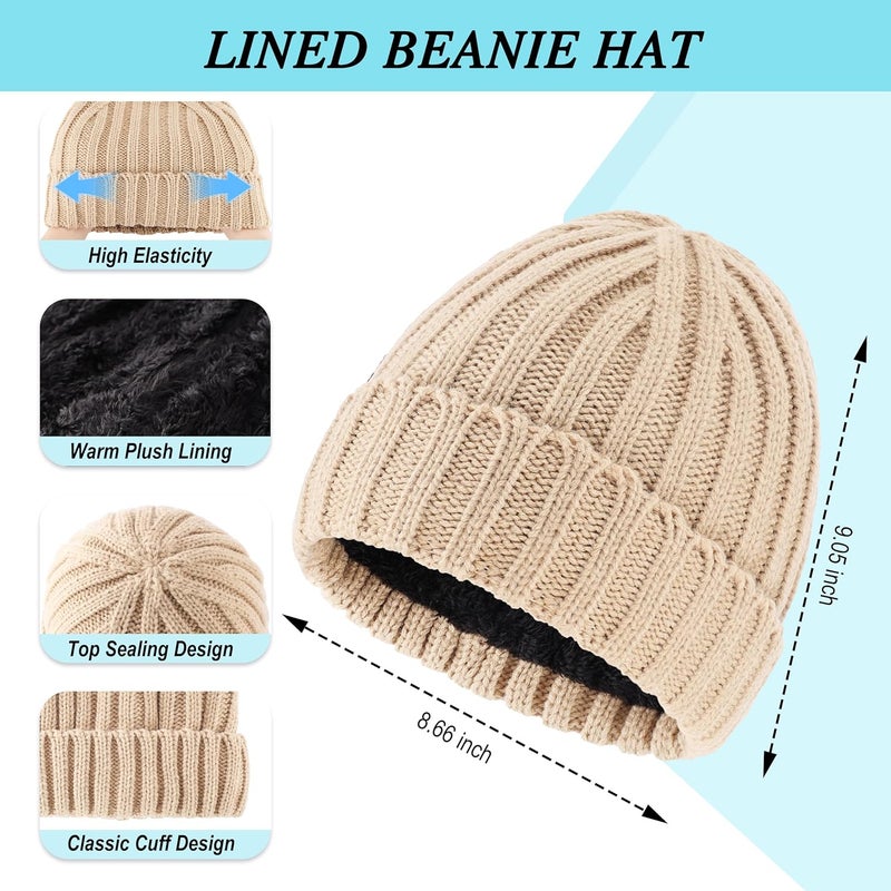 Connectyle 3 PCS Fleece Lined Cold Weather Set, Warm Winter Beanie Hat, Long Scarf and Touchscreen Gloves for Men & Women - Image 2